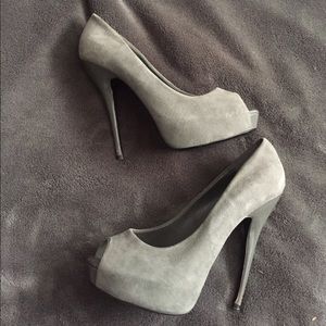 Peep Toe Suede Platforms