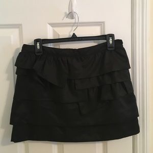 Black ruffled skirt