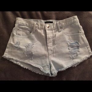 High waisted cutoff shorts