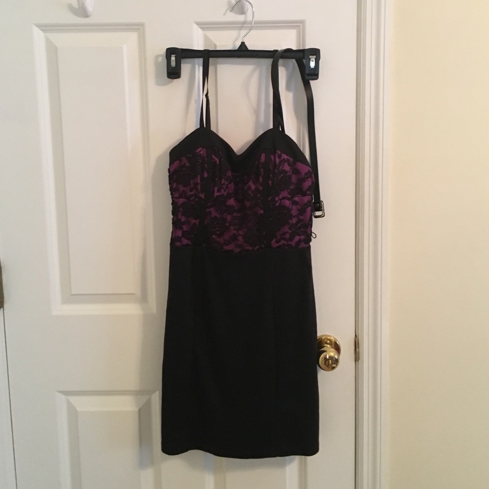 Black dress with belt