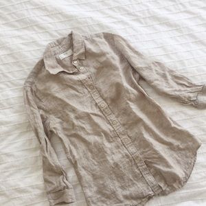 Uniqlo 100% Linen Cream Shirt S