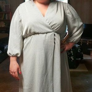 NY&C polka dot empire waist work dress NWOT