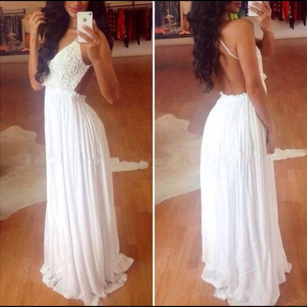 White Backless Maxi