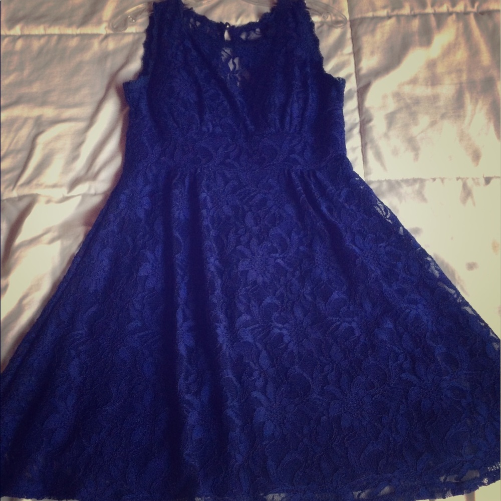 Blue lace dress