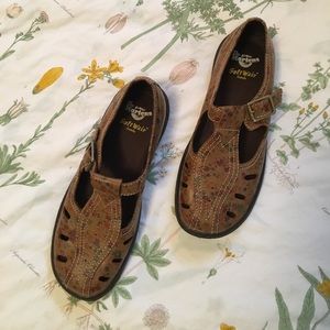 Dr Marten CESCA Cut-Out T-Bar Floral Sandals