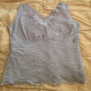 Soft gray lace camisole top