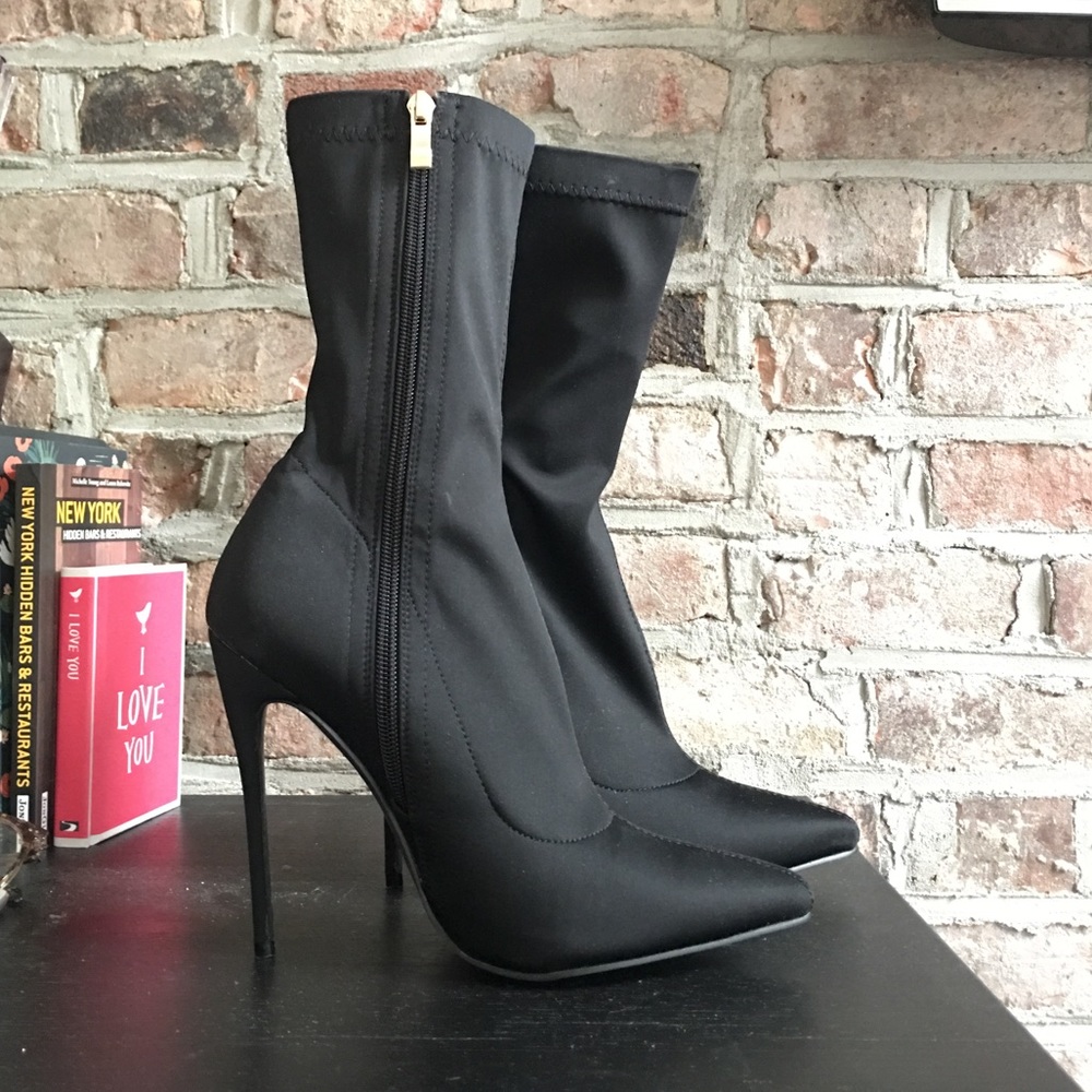 Black Simmi Ankle Stiletto Heels