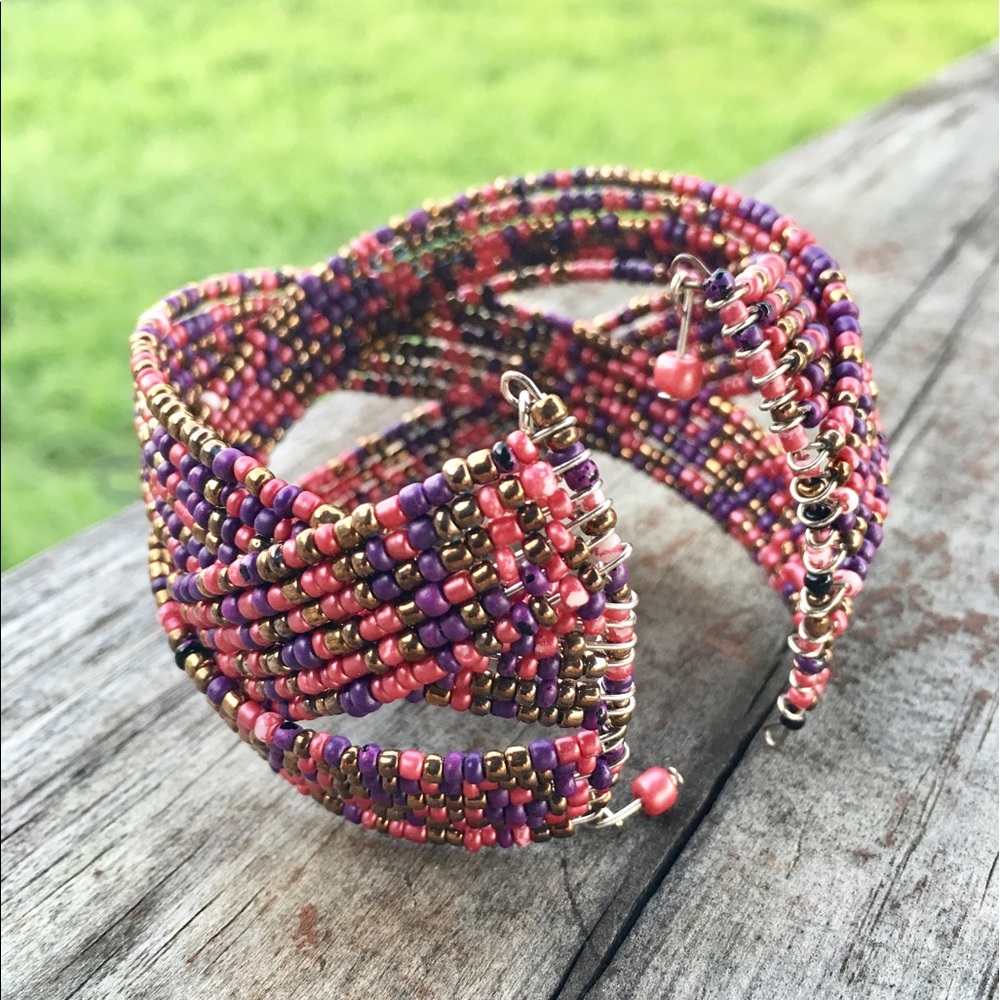 Gorgeous Berry Bead Adjustable Bracelet - Picture 2 of 7