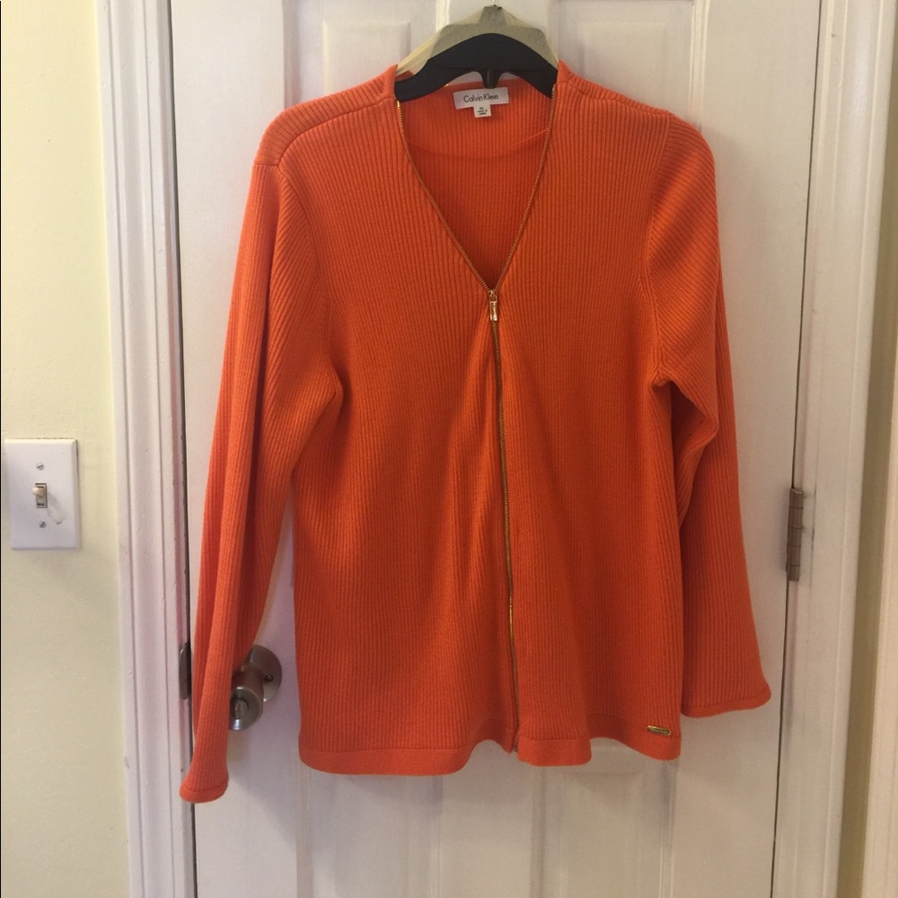 Calvin Klein Orange Cardigan Sz XL