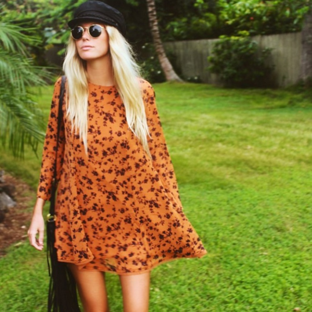 Urban Outfitters burnt orange MOD style dress