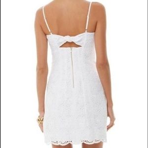 NWOT Lilly Summer White Eyelet Tie Back Dress