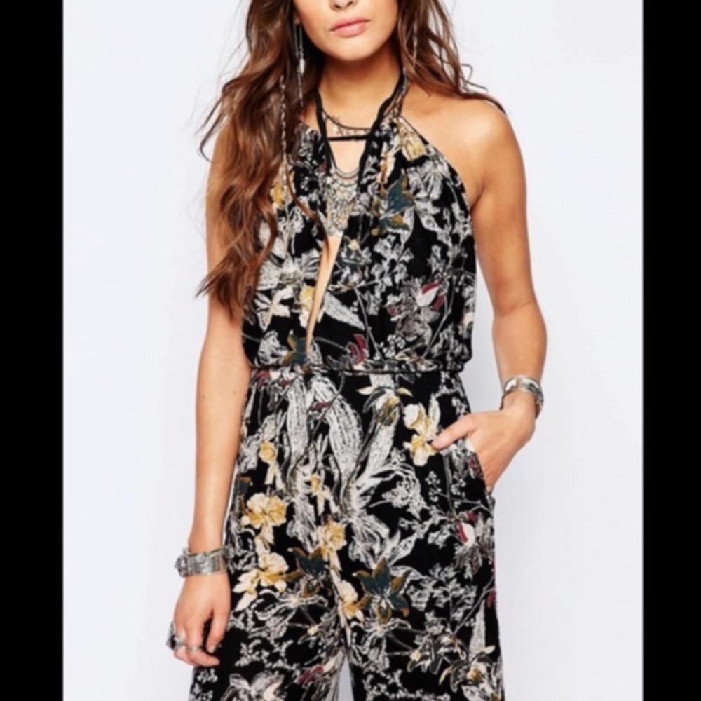 FREE PEOPLE Backless Floral Jumpsuit