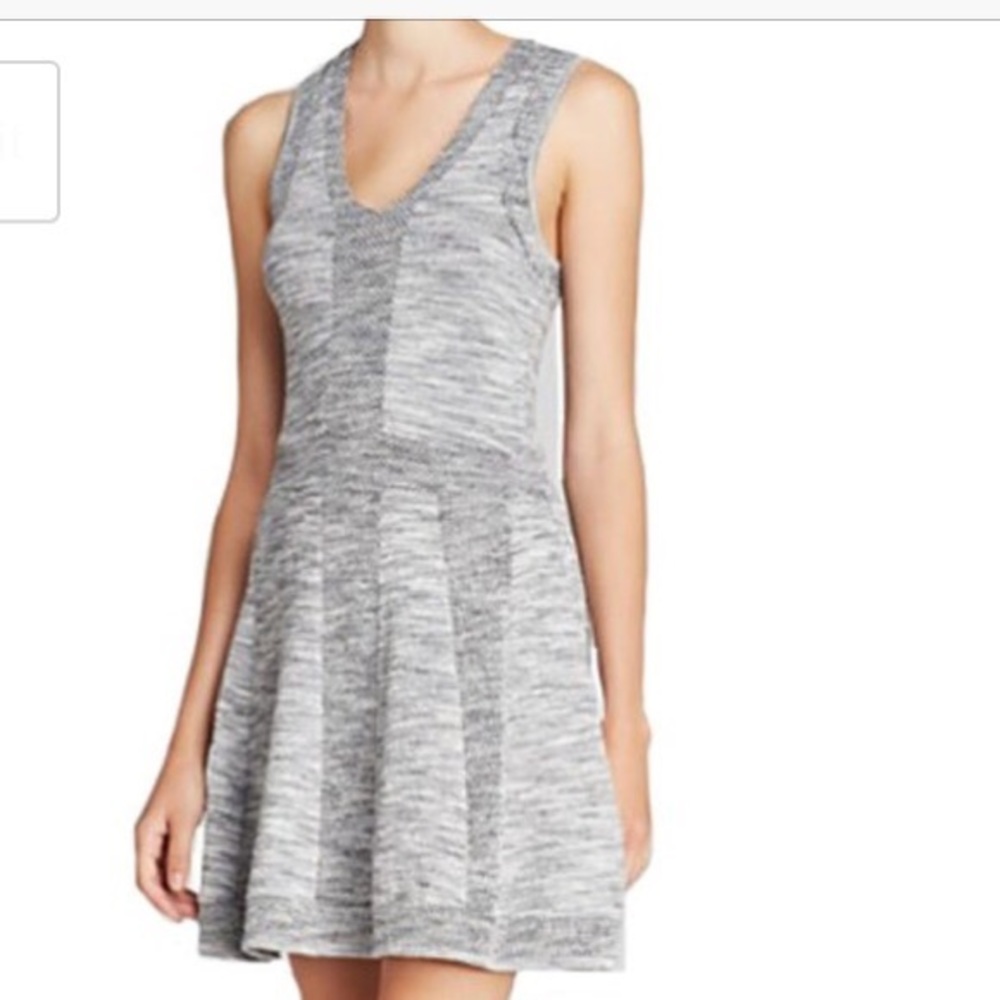 Parker Silver Metallic fit & flare dress
