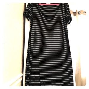 Calvin Klein black and white striped dress