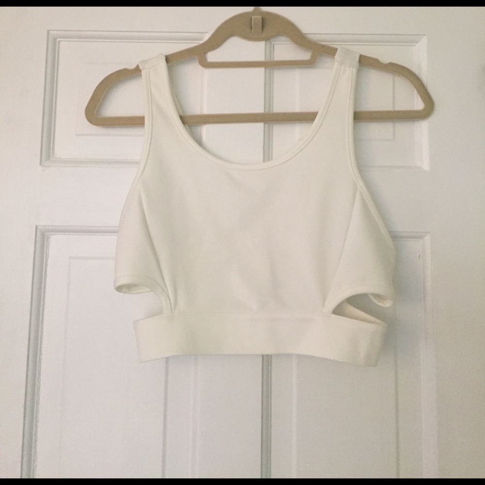 D. RA white crop top