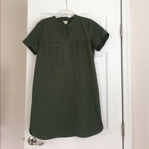 J crew  army green cotton dress Size 12 worn once