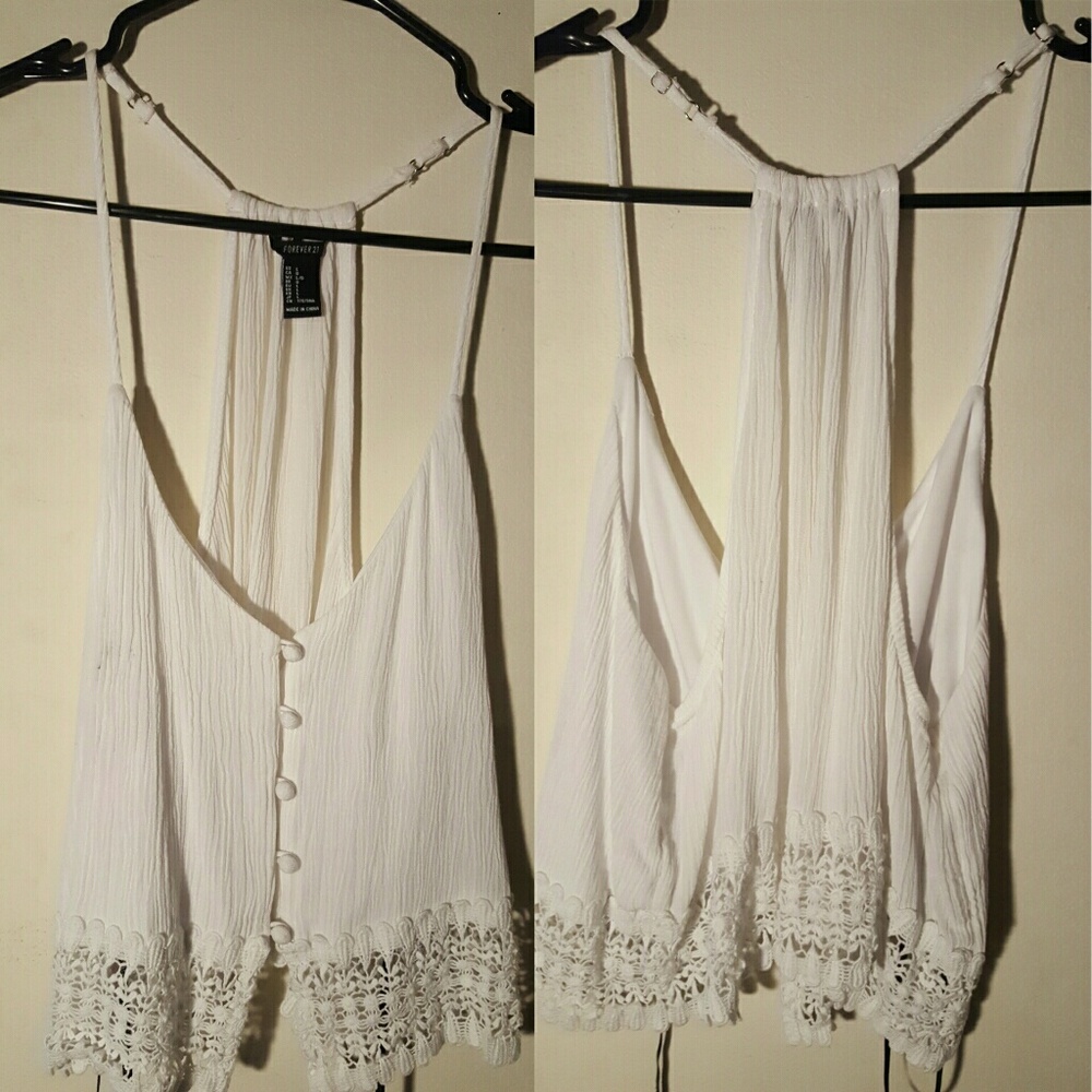 White cropped tank top