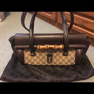 Gucci Bamboo bullet GG canvas bag