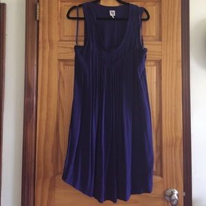 Anthropologie summer navy pleated shift dress