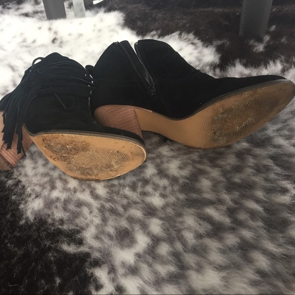 Steve Madden Shoes - Black suede fringe booties size 6 Steve Madden Shoes - Black suede fringe booties size 6