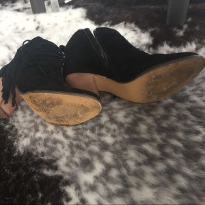 Steve Madden Shoes - Black suede fringe booties size 6 Steve Madden Shoes - Black suede fringe booties size 6