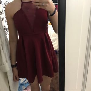 Formal red shirt dress