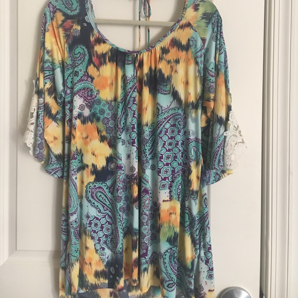 Shift cold shoulder low back dress