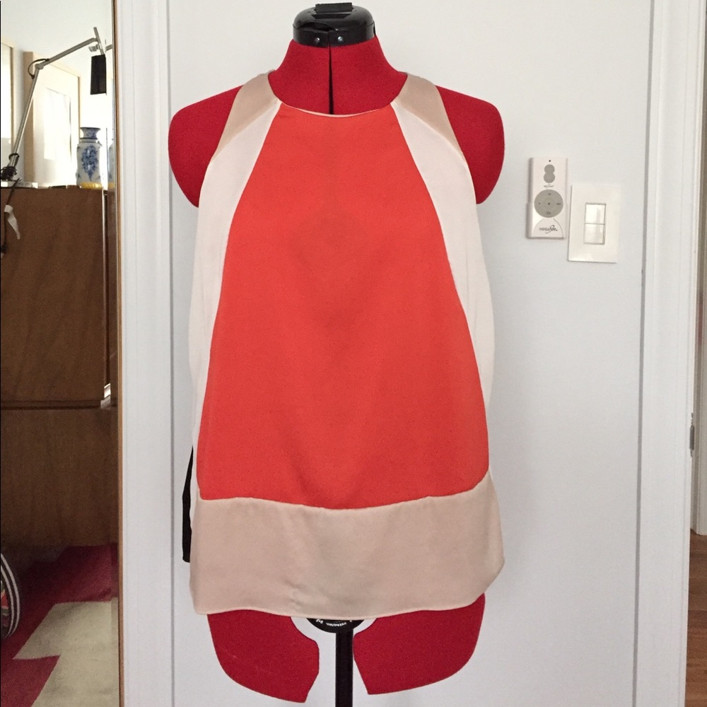 Ann Taylor "Silk" Blouse, size 8. 100% polyester.