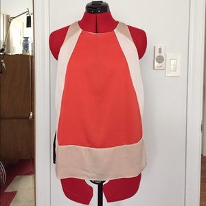 Ann Taylor "Silk" Blouse, size 8. 100% polyester.