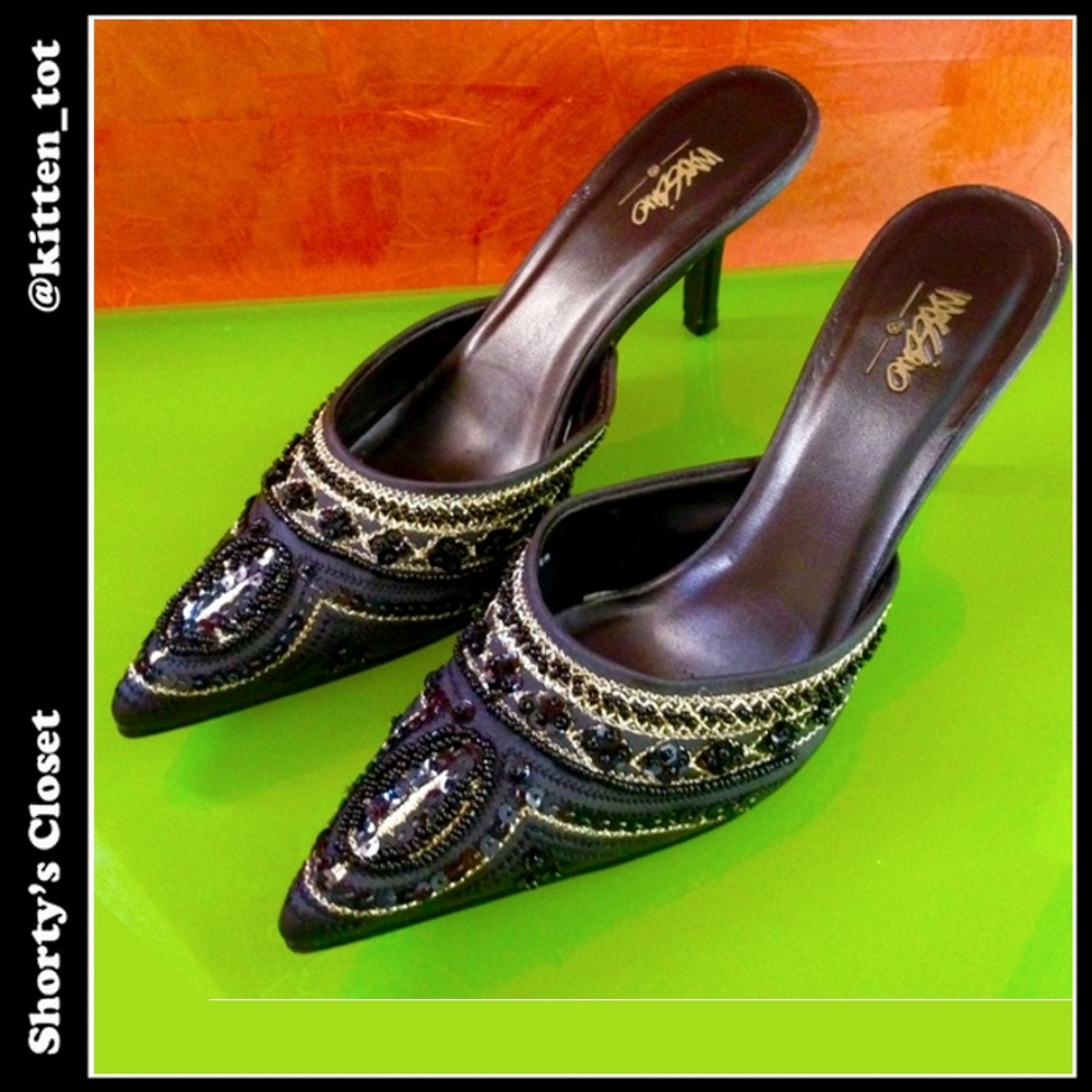 DONATED! EUC unique beaded & embroidered heels