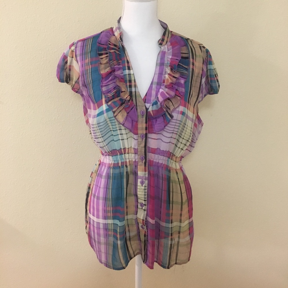 Plaid blouse NWOT