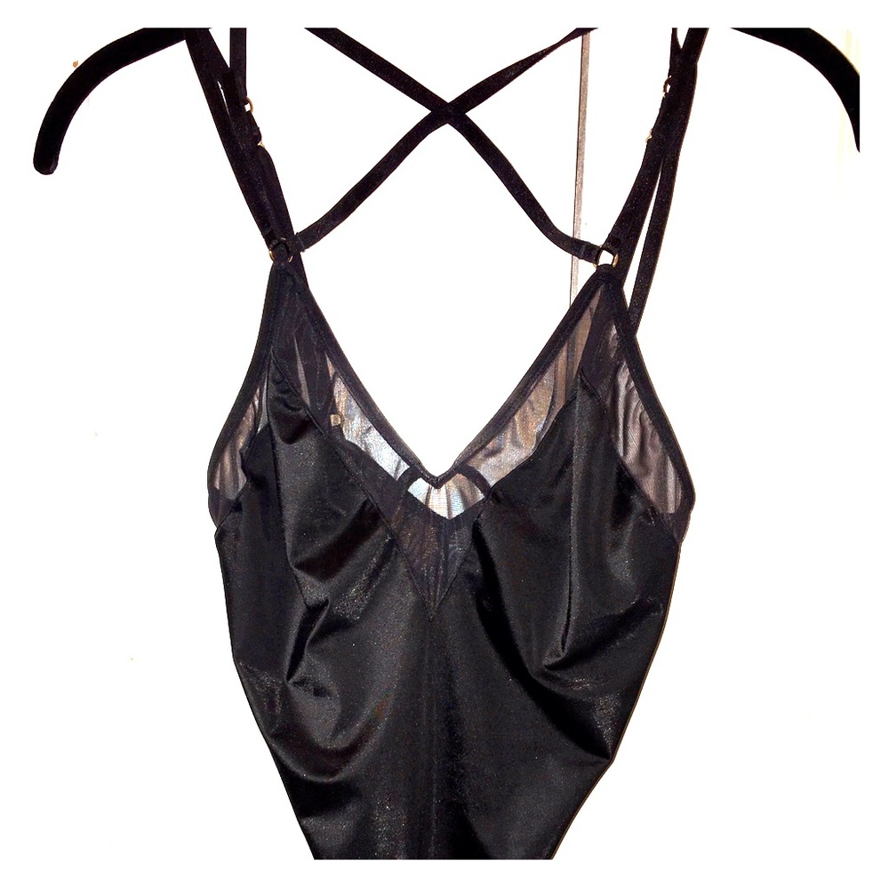 Victoria's Secret black bodysuit with mesh