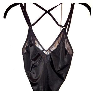 Victoria's Secret black bodysuit with mesh