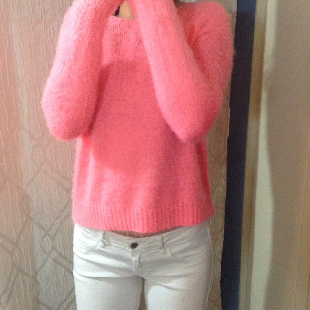 Super soft fuzzy pink sweater