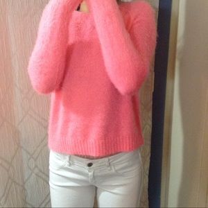 Super soft fuzzy pink sweater