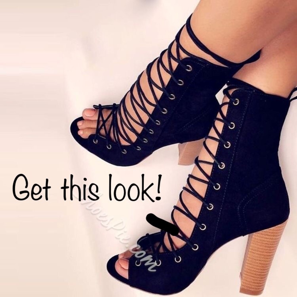 Sexy Carlos Santana Lace Up Booties