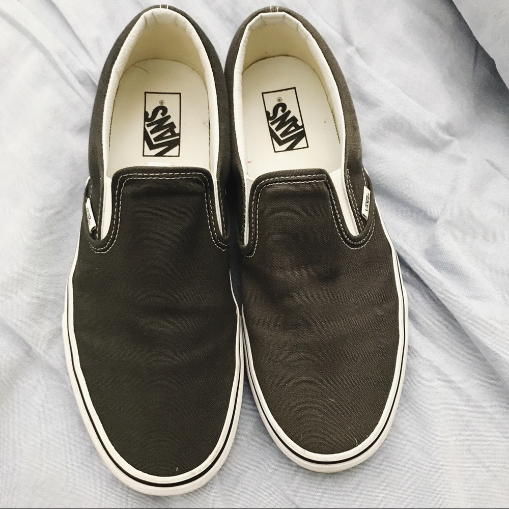 Vans Grey Slip Ons