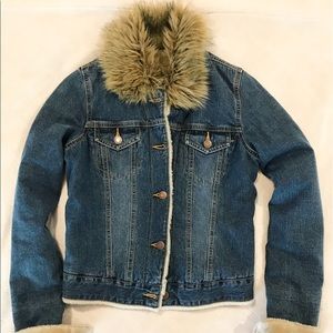 Abercrombie Denim Jacket with Faux Fur lining XS