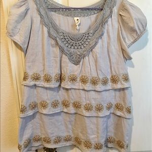 Anthropologie Floreat layered cotton top size 8