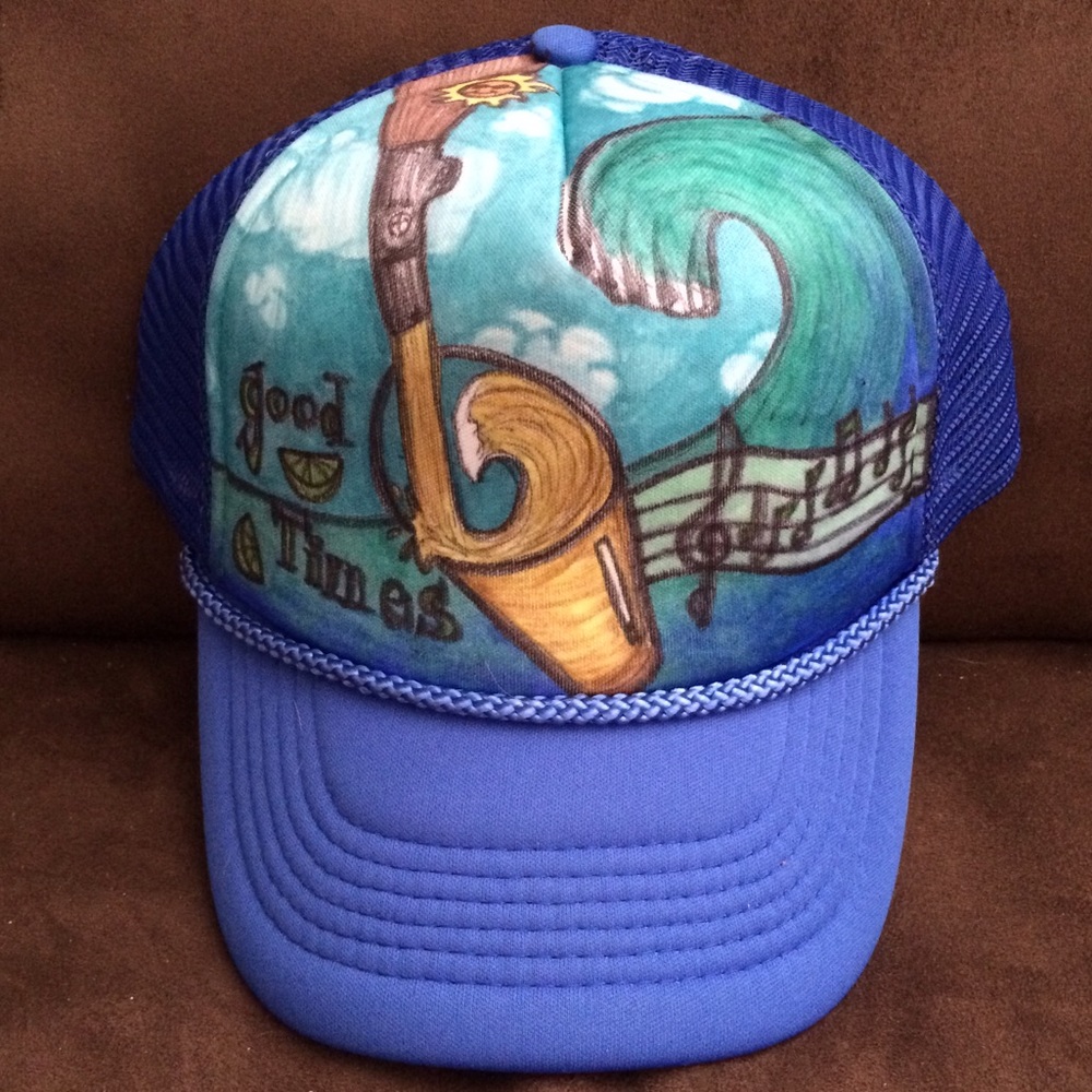 Paradise wave in a pint glass hand-drawn party cap