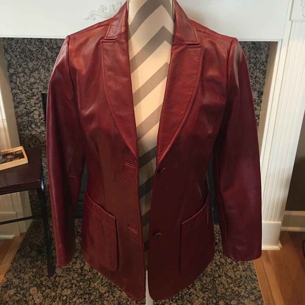 Gap Red Leather Blazer