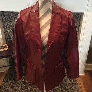 Gap Red Leather Blazer