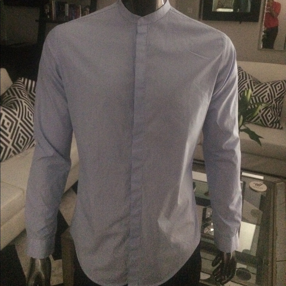 ZARA MAN - Blue/White Striped Dress shirt