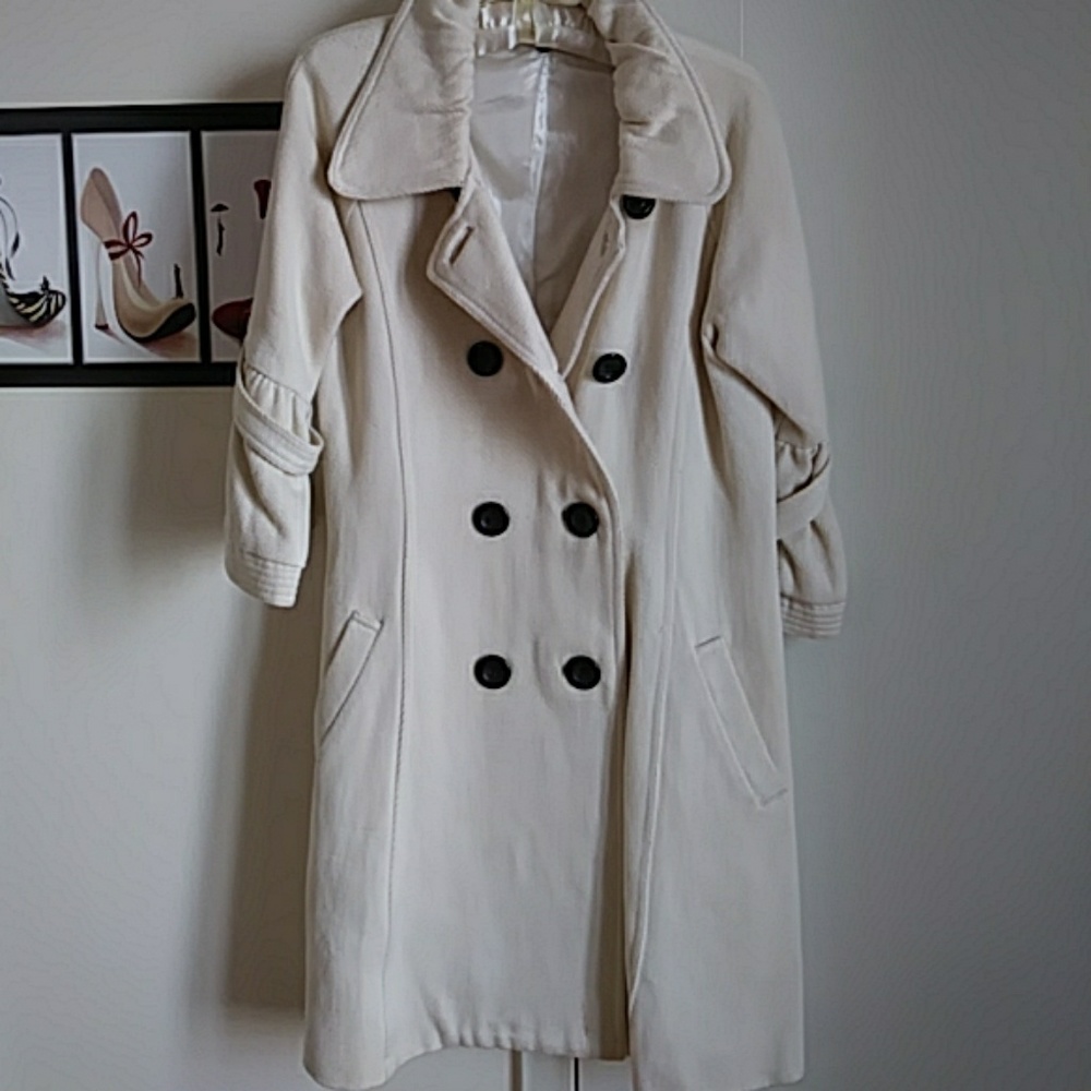 Off white pea coat