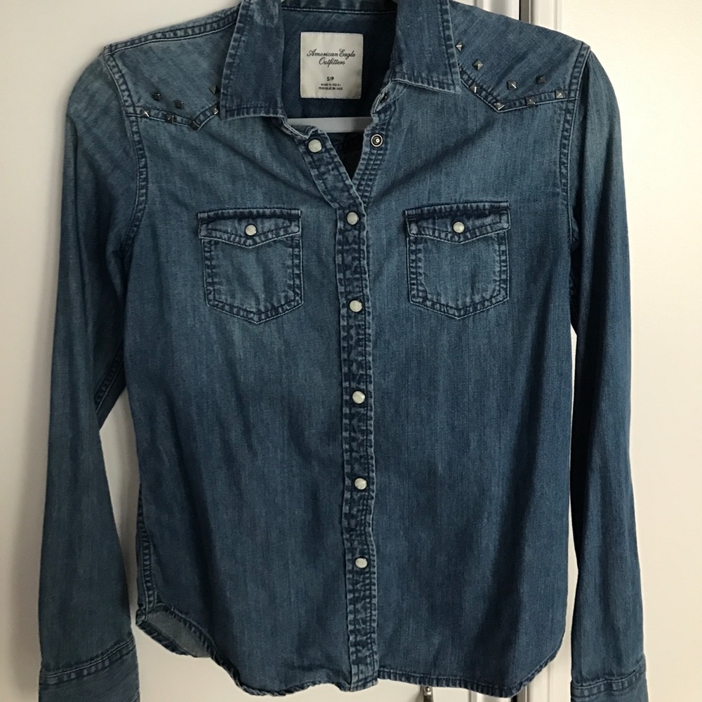 Denim long sleeve top - Picture 2 of 7