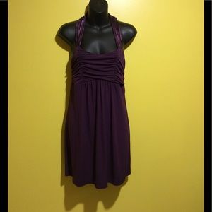 Purple halter dress with spaghetti straps by WISH