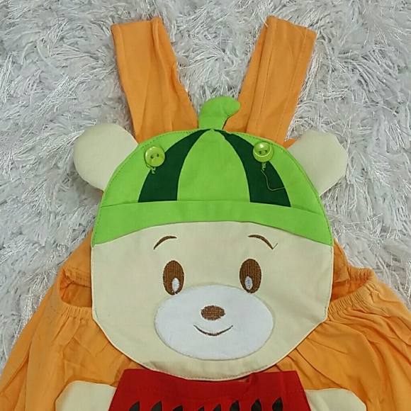 Orange Teddy Watermelon Romper. Kids - Picture 2 of 4