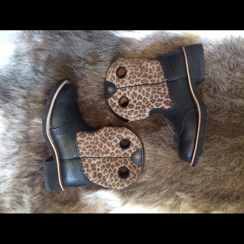 Ariat leopard print fat baby boots size 6
