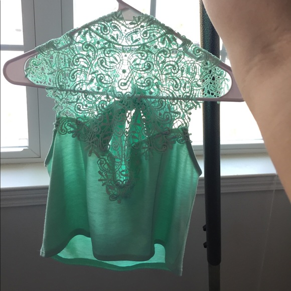 Original Hand-Made Lace Seafoam Top - Picture 4 of 4