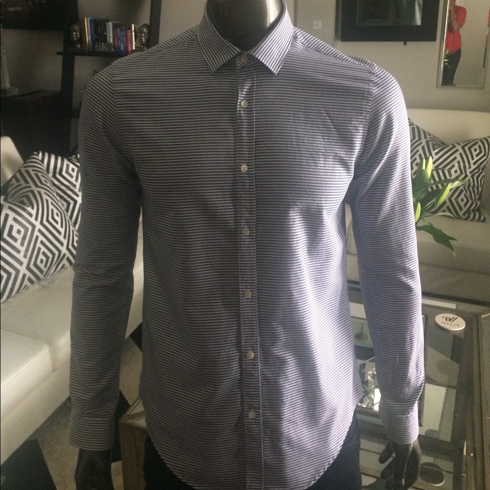 ZARA MAN - Striped Collar Dress Shirt